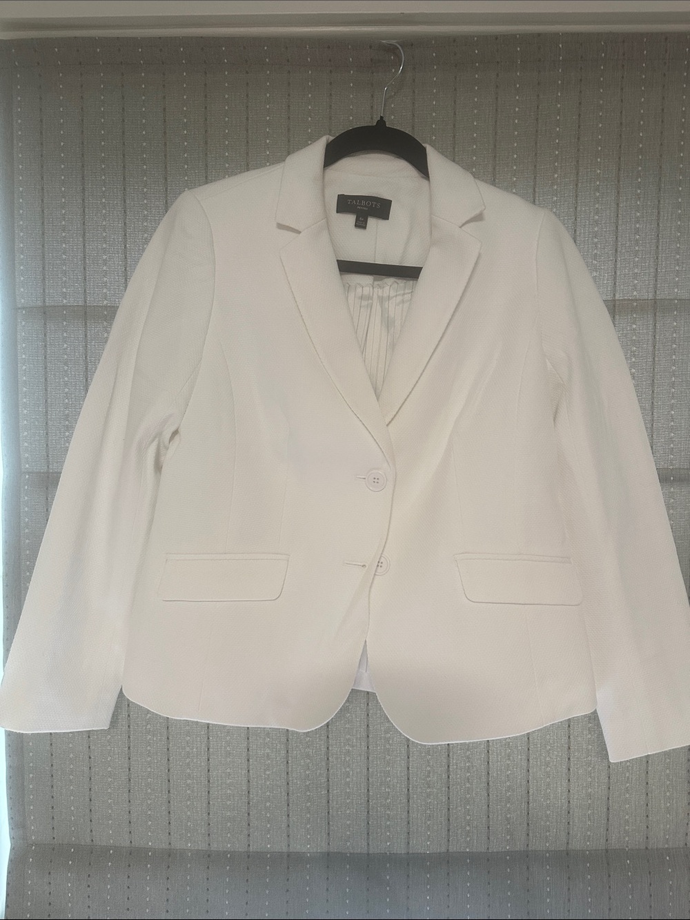 Talbots White Notch Lapel Two-Button Blazer